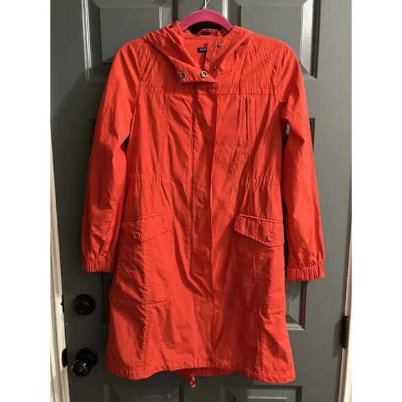 Eileen Fisher Hooded Red Light Weight Rain Jacket Coat size Petite PP/PTP - Picture 3 of 9
